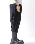 【studio b3】 UNSEX DENIM&SWEAT BOX SARROUEL PANTS RBB1974_BLACK