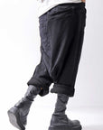 【studio b3】 UNSEX DENIM&SWEAT BOX SARROUEL PANTS RBB1974_BLACK