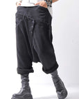 【studio b3】 UNSEX DENIM&SWEAT BOX SARROUEL PANTS RBB1974_BLACK