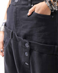 【studio b3】 UNSEX DENIM&SWEAT BOX SARROUEL PANTS RBB1974_BLACK