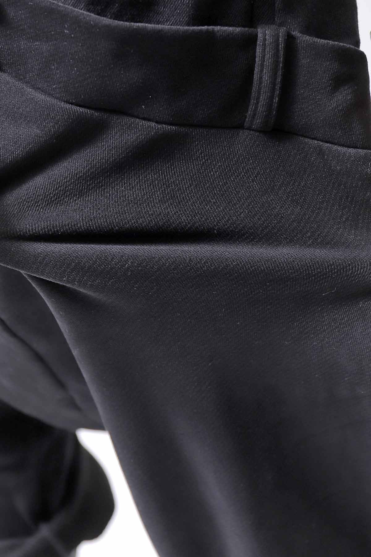 【studio b3】 UNSEX DENIM&amp;SWEAT BOX SARROUEL PANTS RBB1974_BLACK