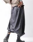 【studio b3】 UNSEX COATED LINEN＆BAMBOO BOX SARROUEL PANTS NB2123_BLACK