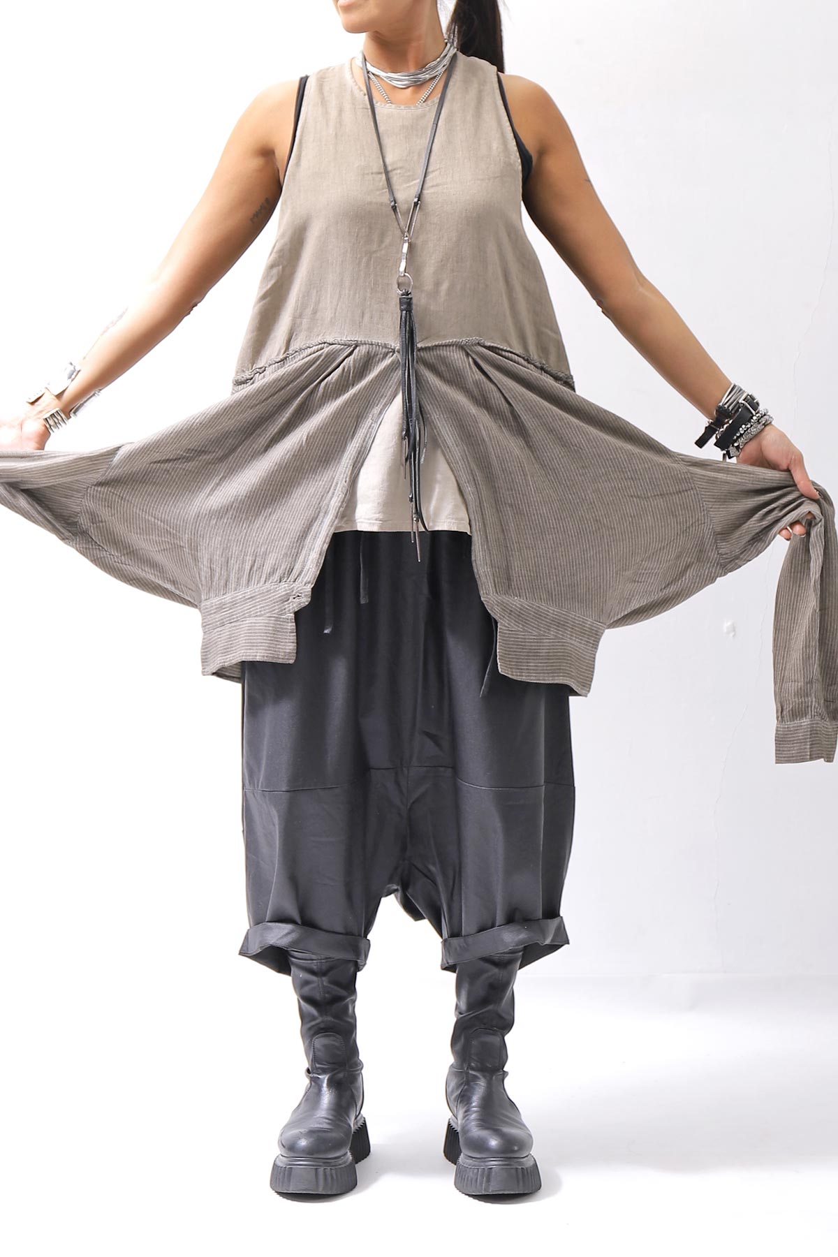 【studio b3】 MULTIWAY TOP&amp;SLEEVELESS TOP SET NB2156_SAND OLD DYE