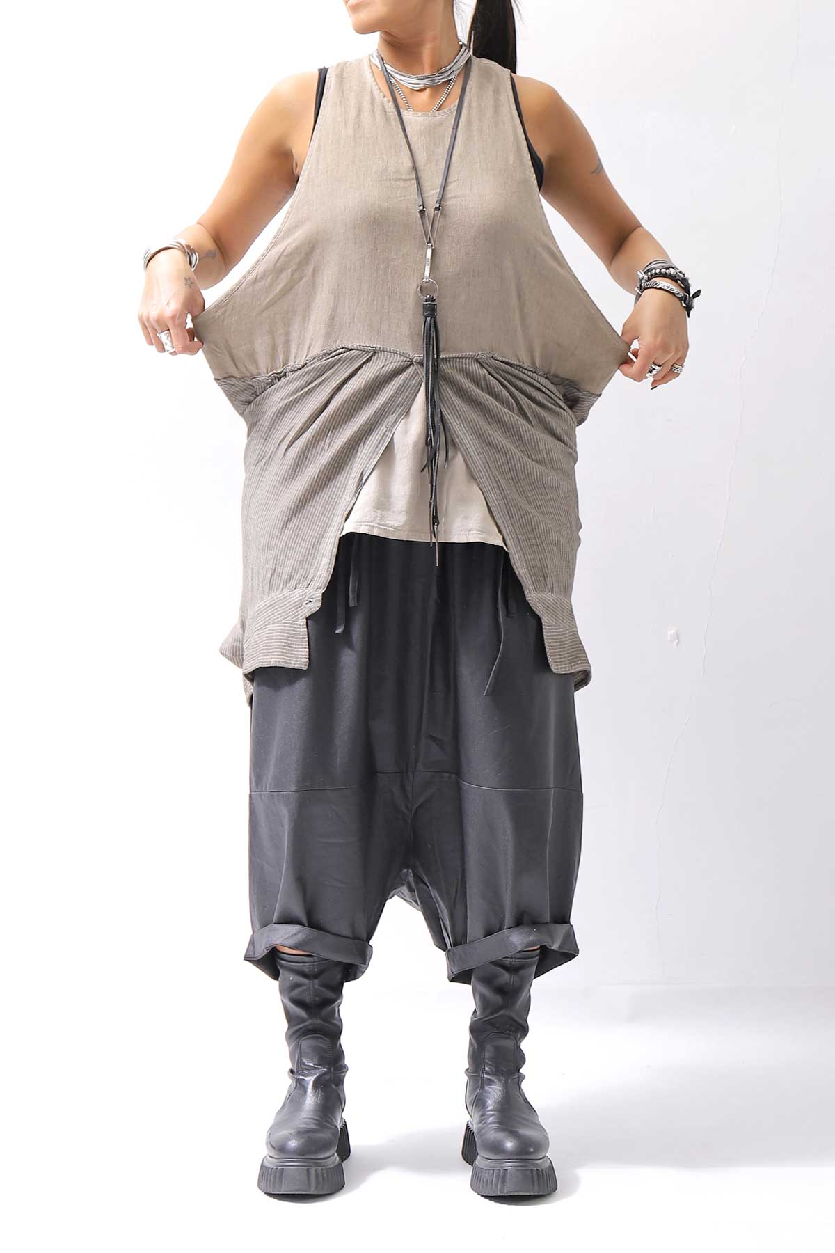 【studio b3】 MULTIWAY TOP&amp;SLEEVELESS TOP SET NB2156_SAND OLD DYE