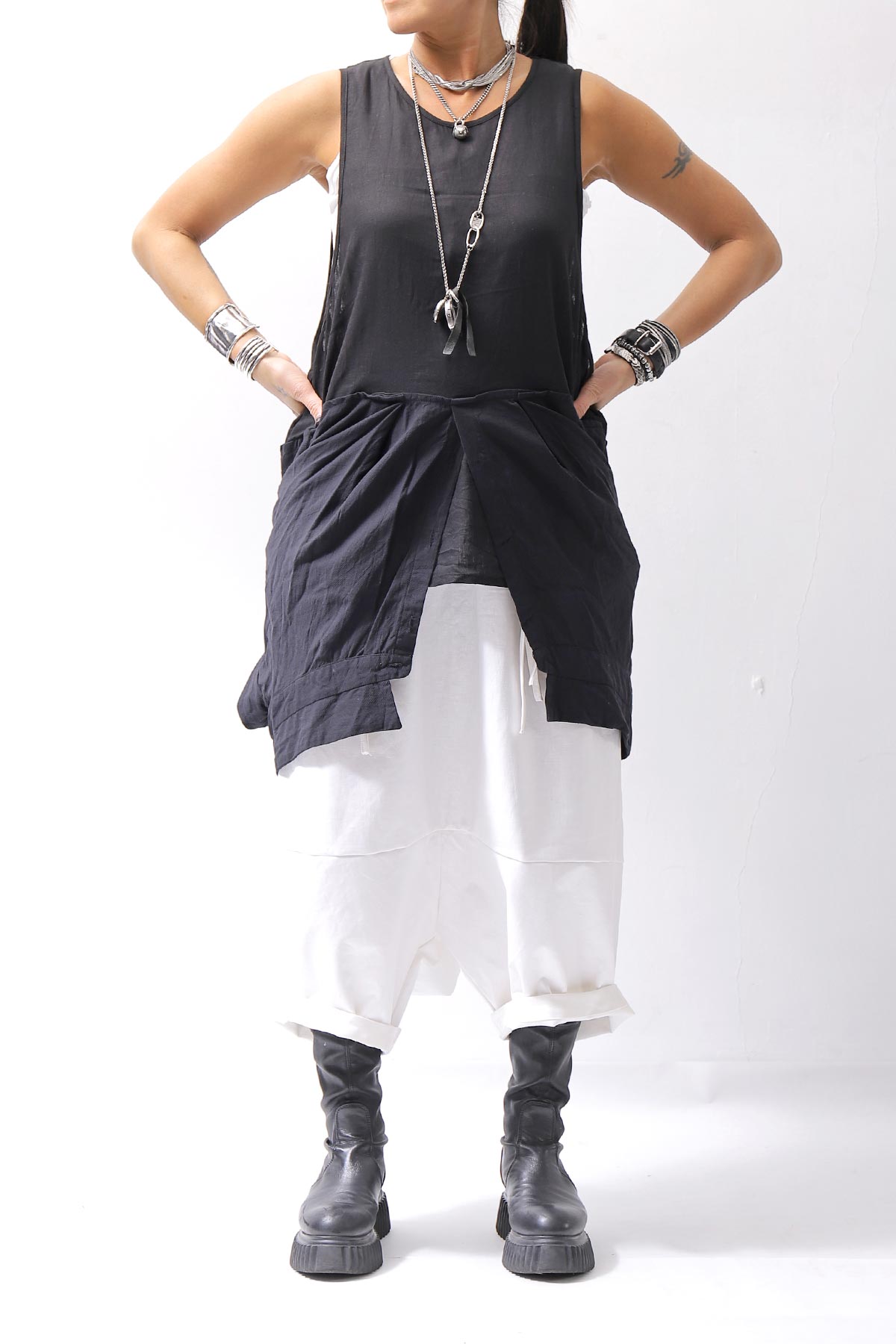 【studio b3】 MULTIWAY TOP&amp;SLEEVELESS TOP SET NB2156_BLACK
