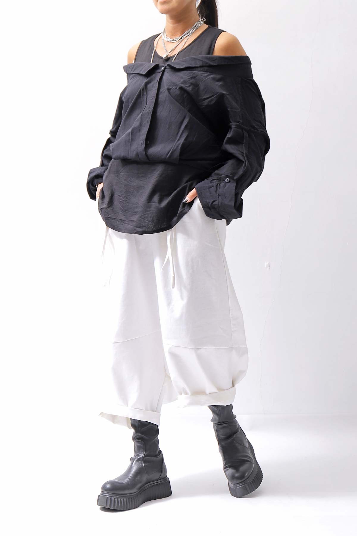 【studio b3】 MULTIWAY TOP&amp;SLEEVELESS TOP SET NB2156_BLACK