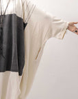【RUNDHOLZ】 OVERSIZED PRINTED LIGHT SWEAT DRESS 127 0903_BLACK PAINT