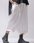 【studio b3】 UNSEX COATED LINEN＆BAMBOO BOX SARROUEL PANTS NB2123_WHITE