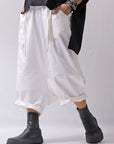 【studio b3】 UNSEX COATED LINEN＆BAMBOO BOX SARROUEL PANTS NB2123_WHITE