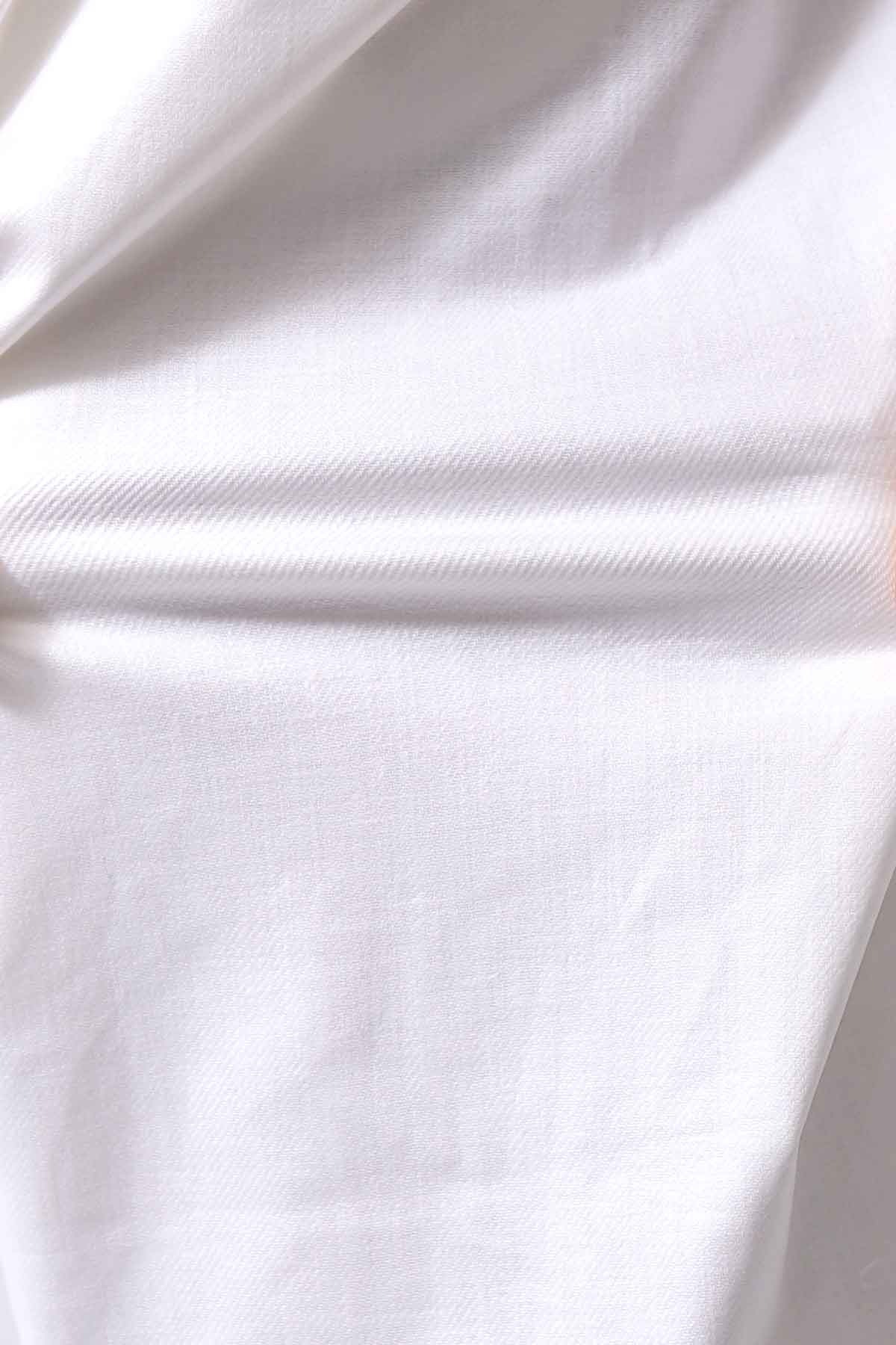 【studio b3】 UNSEX COATED LINEN＆BAMBOO BOX SARROUEL PANTS NB2123_WHITE