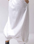 【studio b3】 UNSEX COATED LINEN＆BAMBOO BOX SARROUEL PANTS NB2123_WHITE
