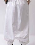 【studio b3】 UNSEX COATED LINEN＆BAMBOO BOX SARROUEL PANTS NB2123_WHITE