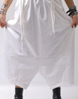 【studio b3】 UNSEX COATED LINEN＆BAMBOO BOX SARROUEL PANTS NB2123_WHITE