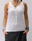 【studio b3】 FRONT BUTTON COTTON TANK TOP NB2059_WHITE