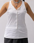 【studio b3】 FRONT BUTTON COTTON TANK TOP NB2059_WHITE