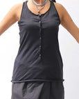 【studio b3】 FRONT BUTTON COTTON TANK TOP NB2059_BLACK