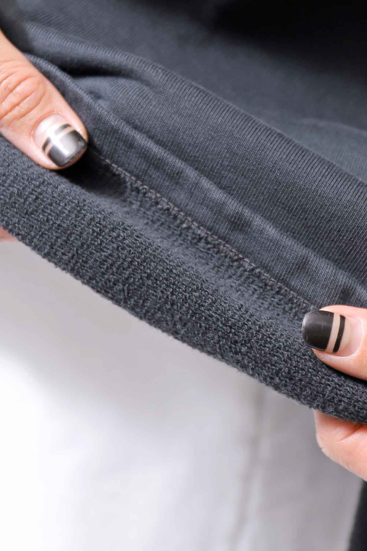 【NOSTRASANTISSIMA】 ASYMMETRY SWEAT COTTON WIDE TOPS FM139_BLACK