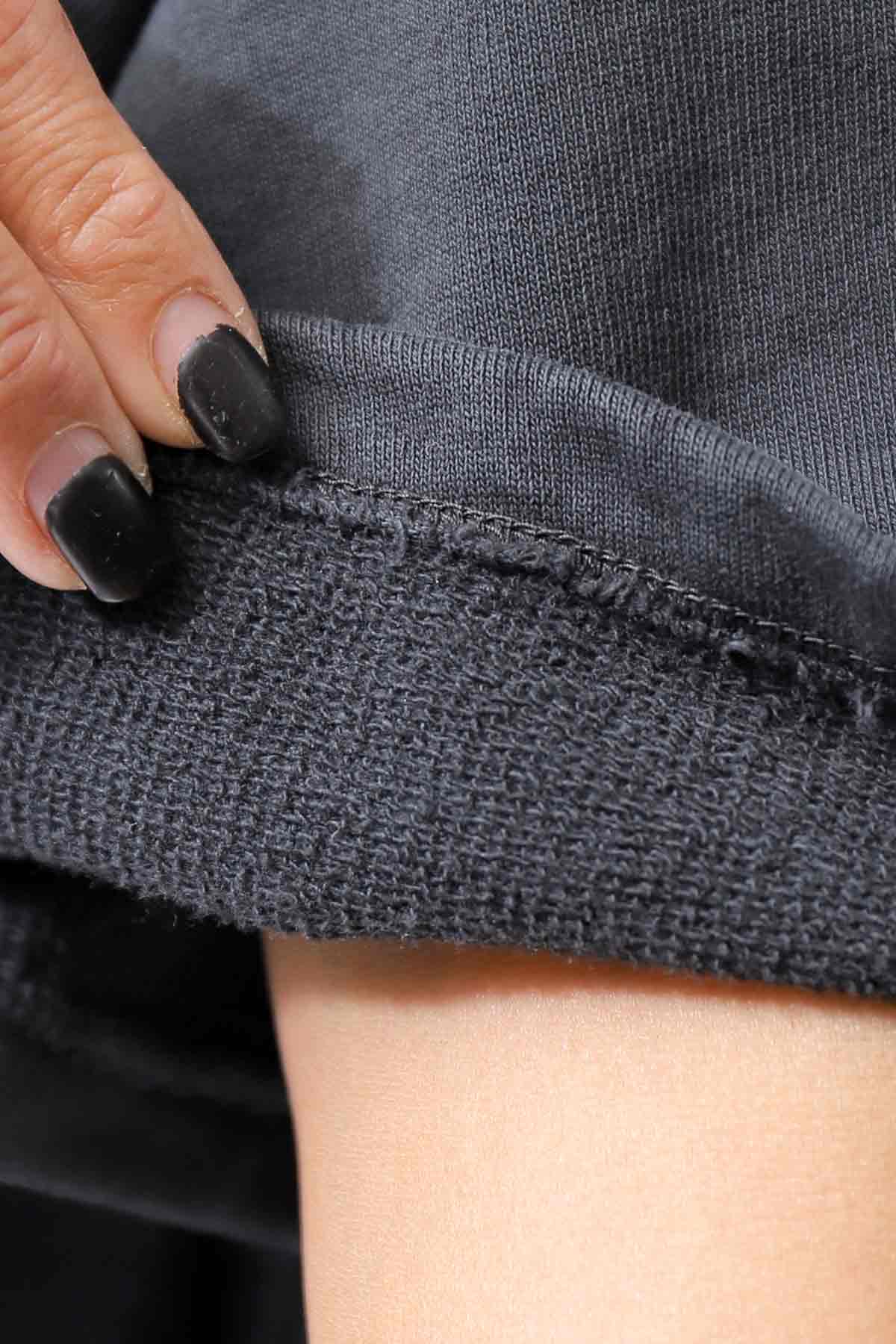 【NOSTRASANTISSIMA】 ASYMMETRY SWEAT COTTON WIDE TOPS FM139_BLACK