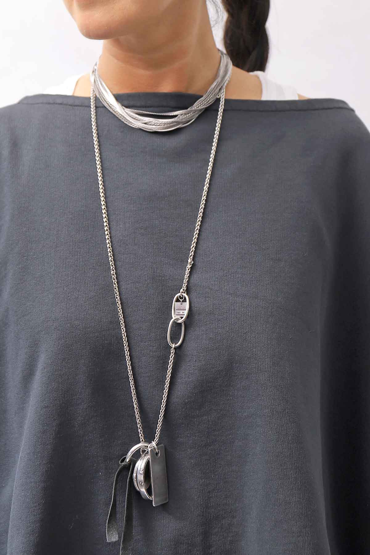 【NOSTRASANTISSIMA】 ASYMMETRY SWEAT COTTON WIDE TOPS FM139_BLACK