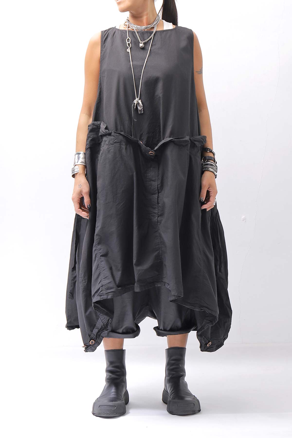 【RUNDHOLZ】MULTIWAY COTTON DRESS _BLACK GLOSS