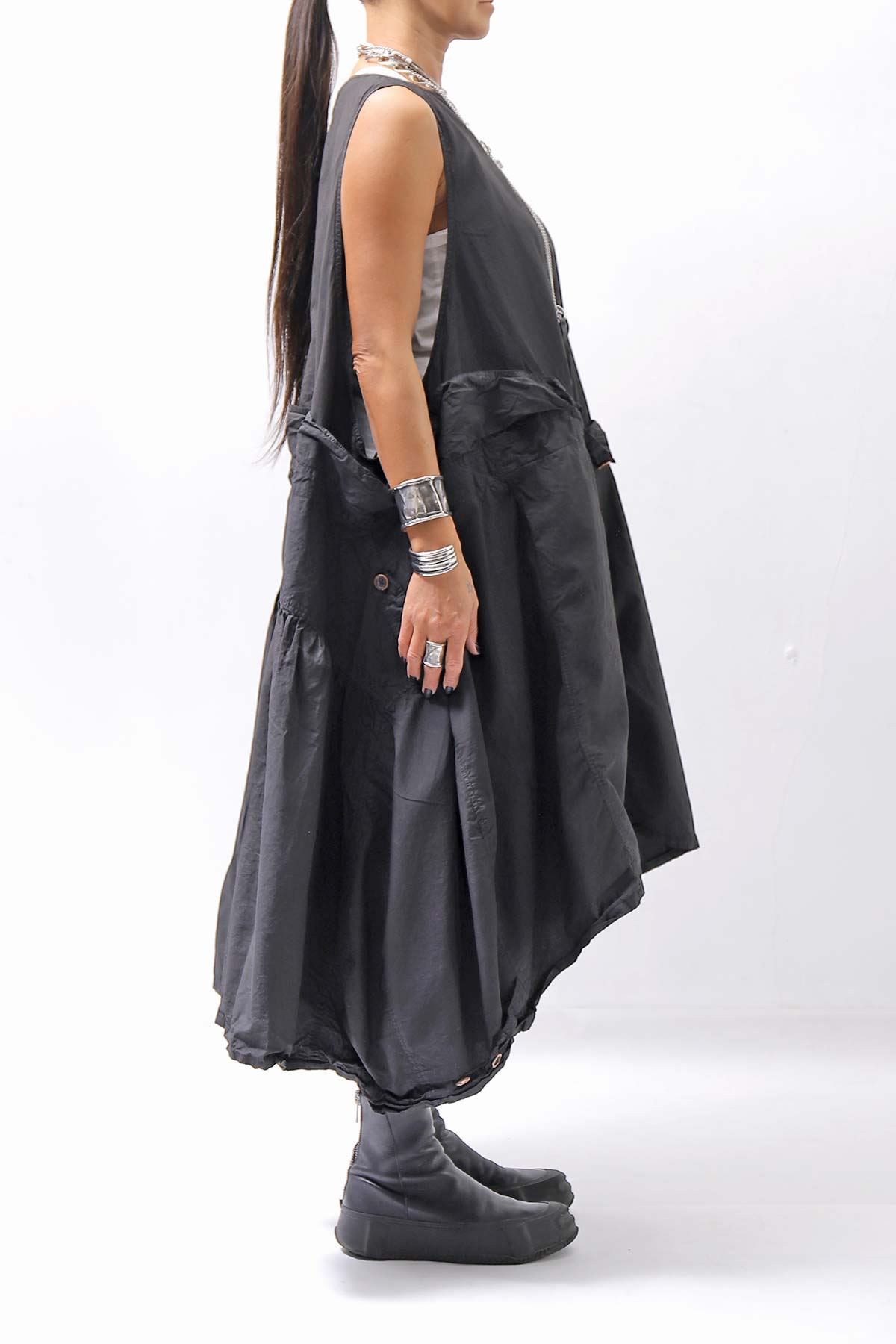 【RUNDHOLZ】MULTIWAY COTTON DRESS _BLACK GLOSS