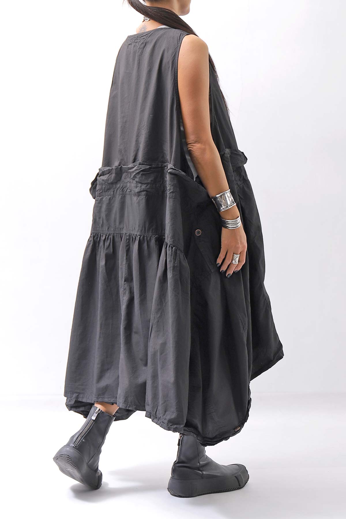 【RUNDHOLZ】MULTIWAY COTTON DRESS _BLACK GLOSS