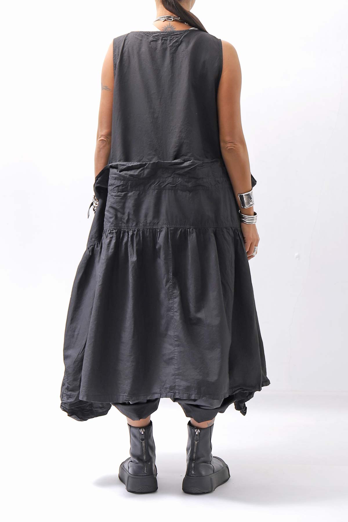 【RUNDHOLZ】MULTIWAY COTTON DRESS _BLACK GLOSS