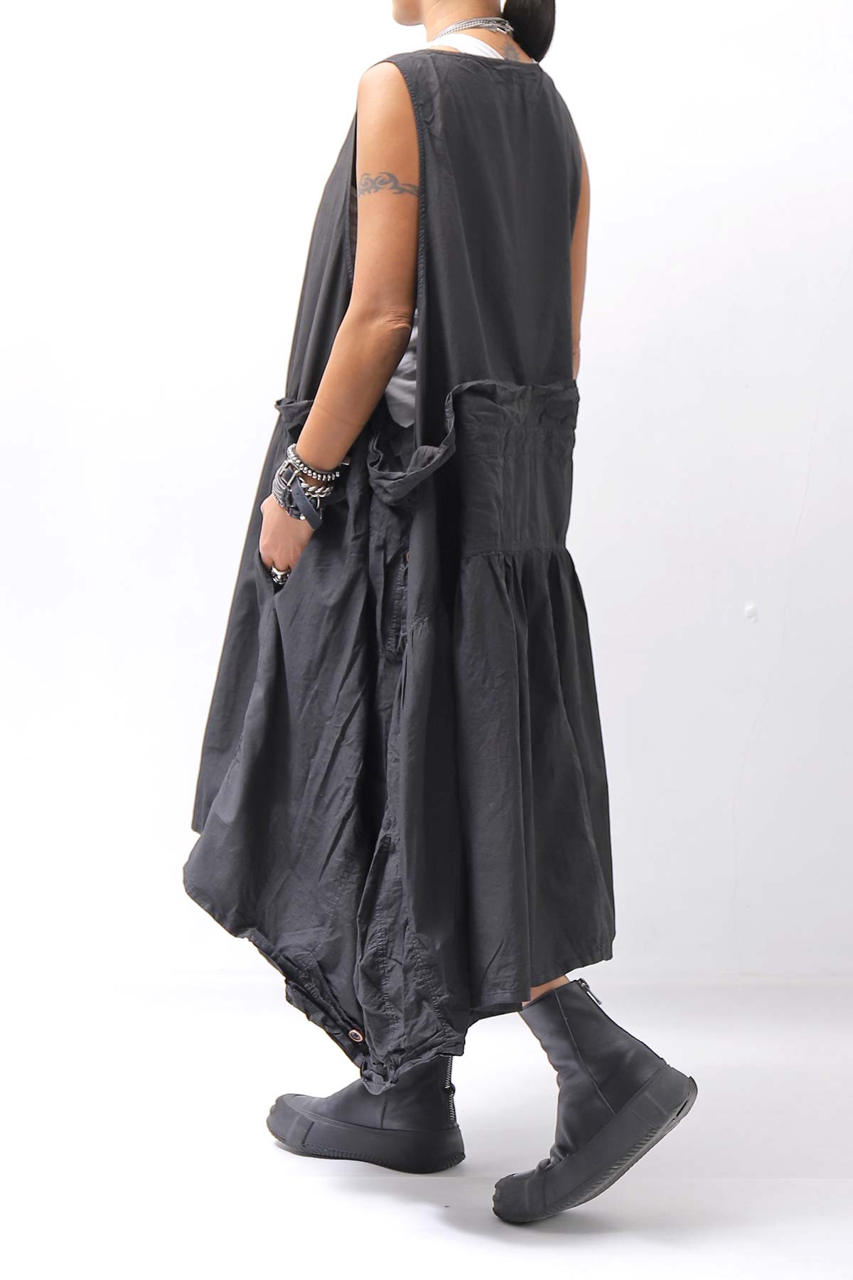 【RUNDHOLZ】MULTIWAY COTTON DRESS _BLACK GLOSS