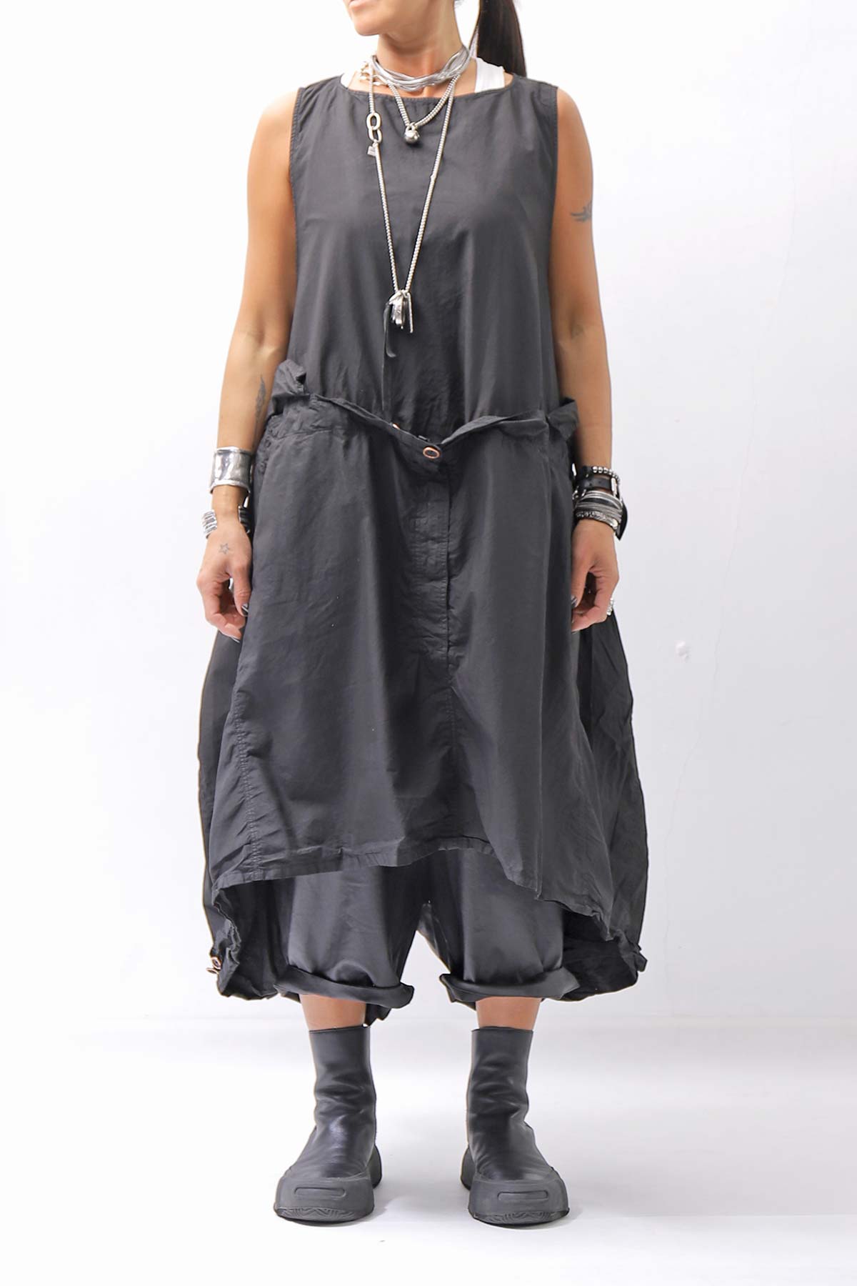 【RUNDHOLZ】MULTIWAY COTTON DRESS _BLACK GLOSS