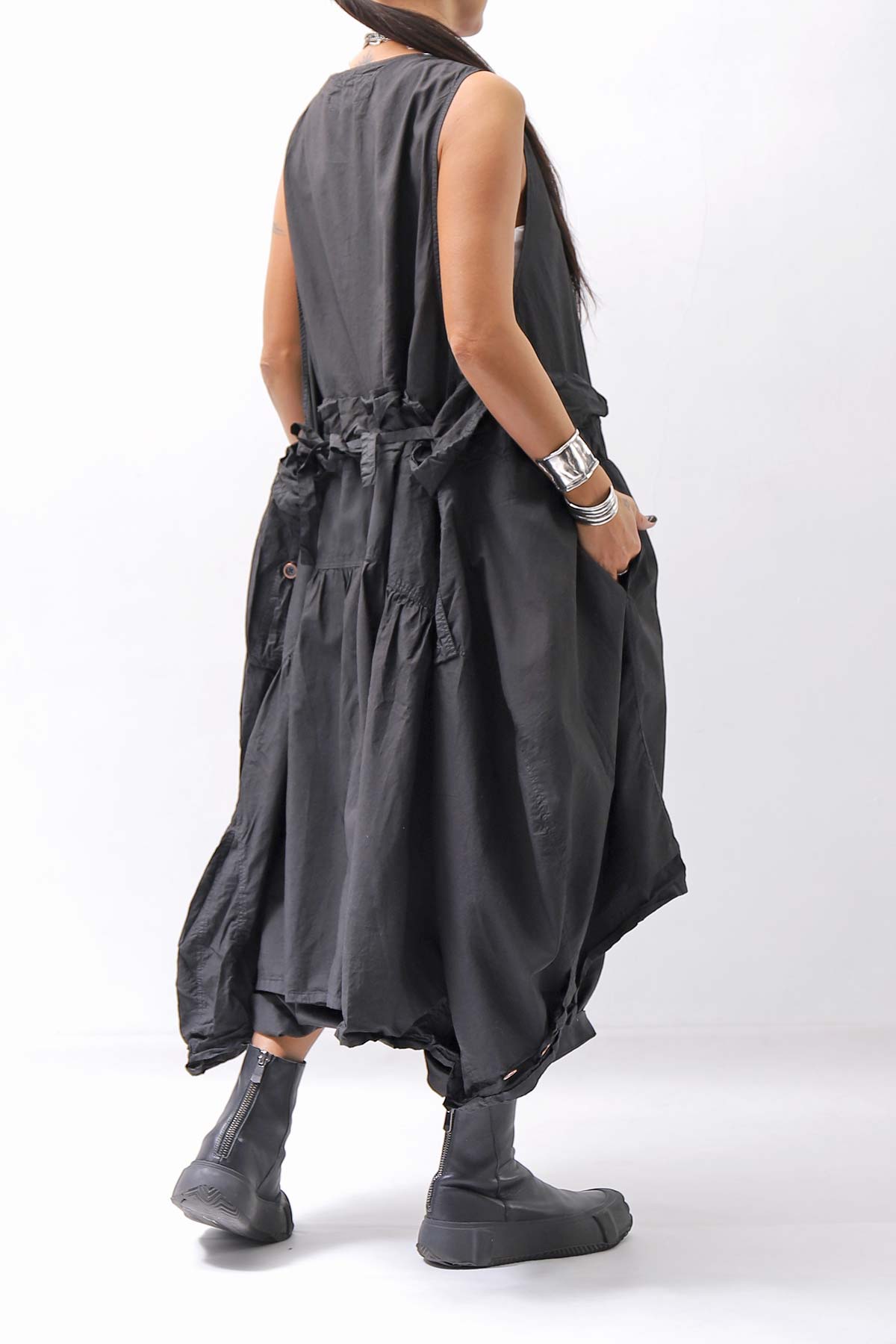 【RUNDHOLZ】MULTIWAY COTTON DRESS _BLACK GLOSS