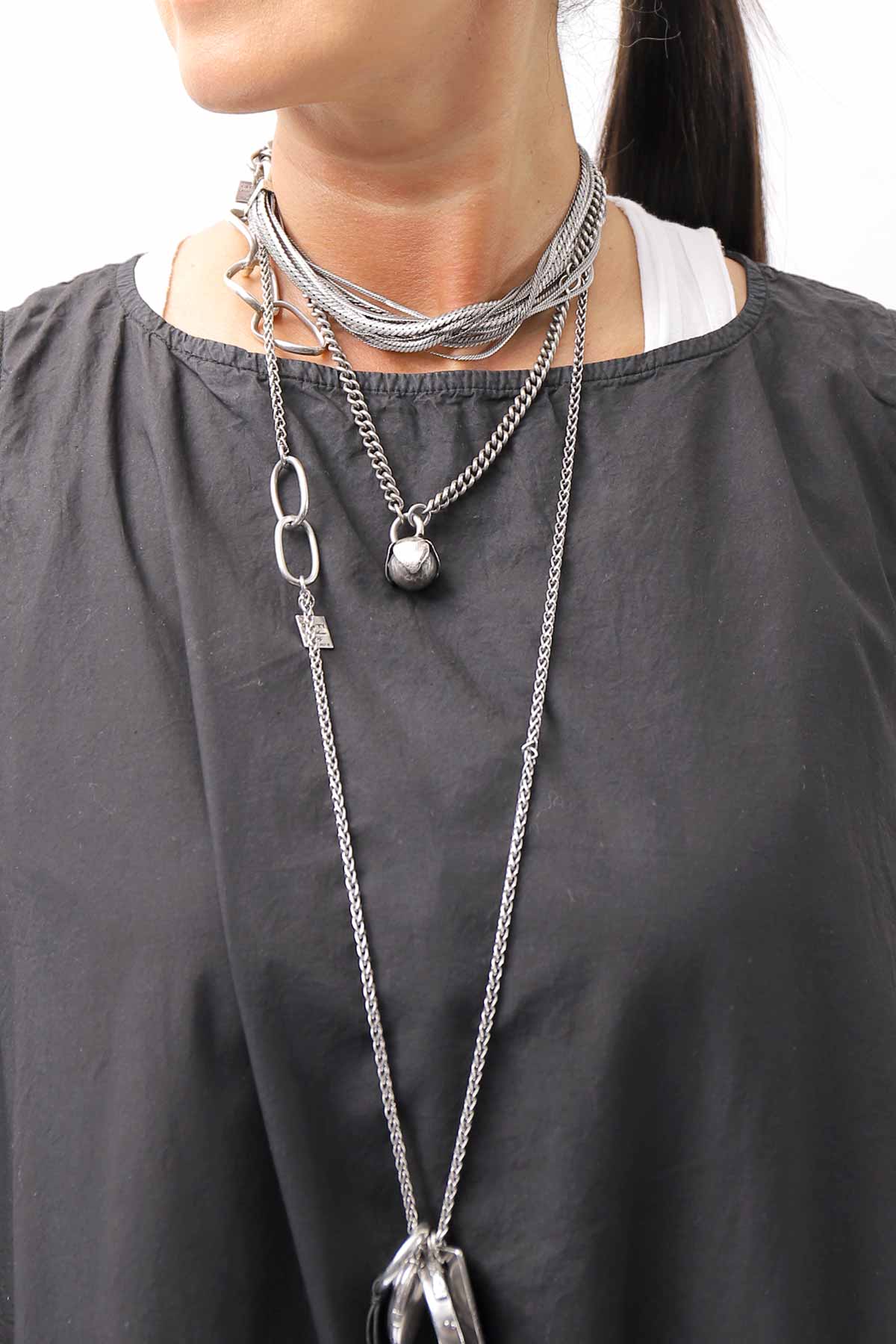 【RUNDHOLZ】MULTIWAY COTTON DRESS _BLACK GLOSS
