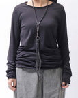 【bajra】 UNISEX W LAYERED TOP 146QK01_BLACK