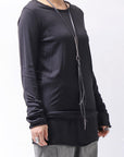 【bajra】 UNISEX W LAYERED TOP 146QK01_BLACK