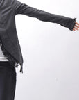 【RUNDHOLZ】 GRUNGE COTTON LACE & STRETCH JACKET _BLACK GLOSS