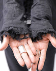 【RUNDHOLZ】 GRUNGE COTTON LACE & STRETCH JACKET _BLACK GLOSS