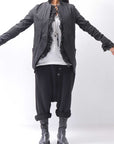 【RUNDHOLZ】 GRUNGE COTTON LACE & STRETCH JACKET _BLACK GLOSS