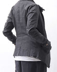 【RUNDHOLZ】 GRUNGE COTTON LACE & STRETCH JACKET _BLACK GLOSS