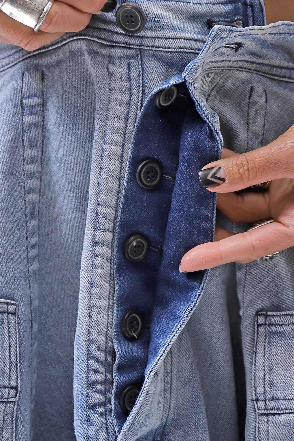 【RUNDHOLZ】 BIG POCKETS DENIM SKIRT _INDIGO STONEWASH