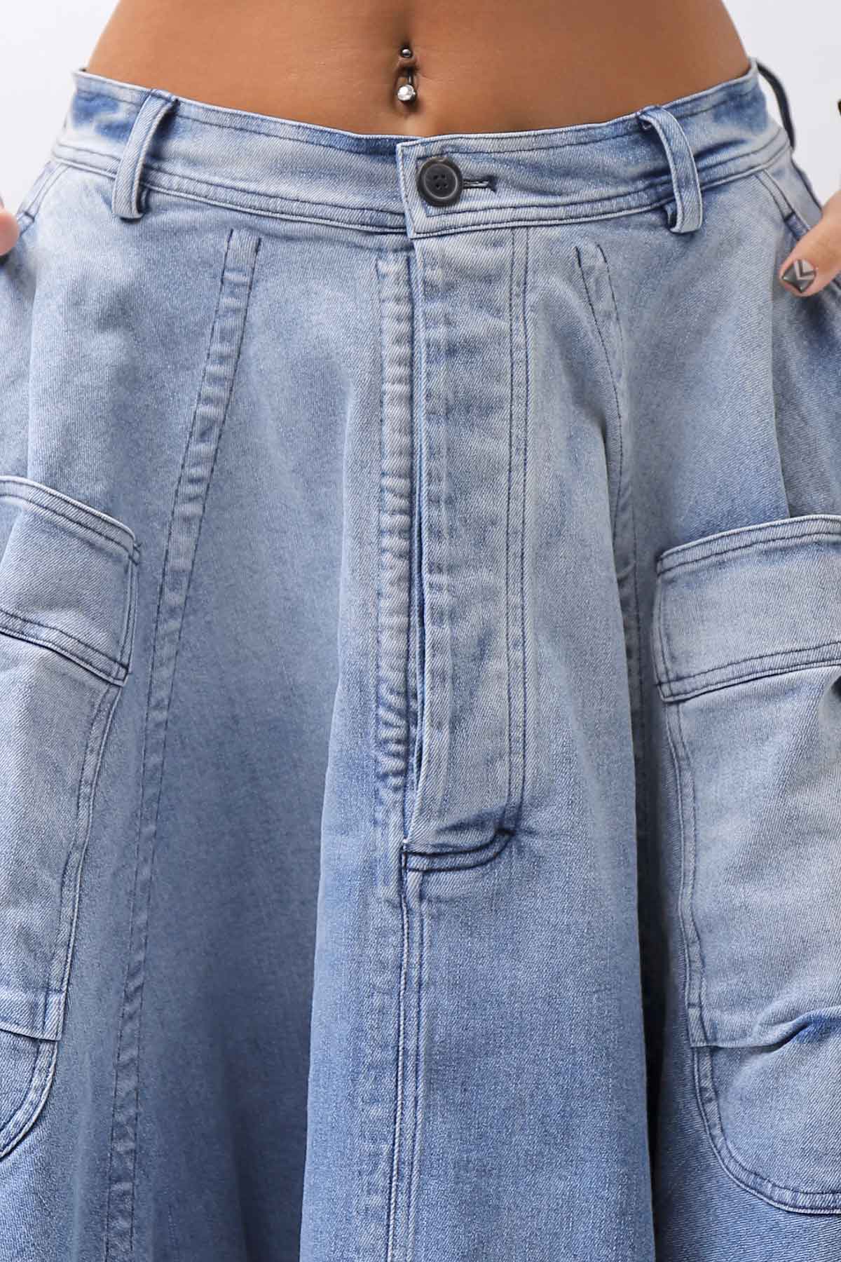 【RUNDHOLZ】 BIG POCKETS DENIM SKIRT _INDIGO STONEWASH