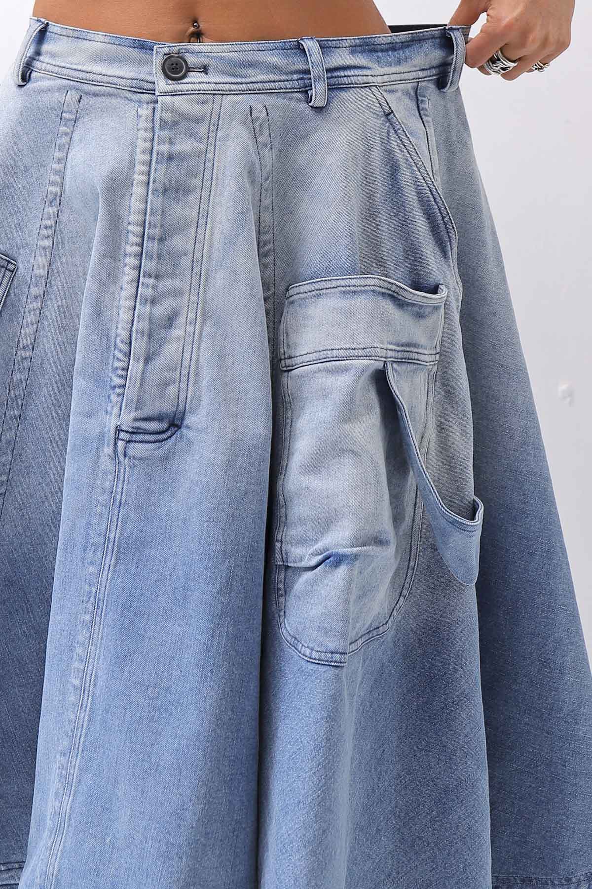 【RUNDHOLZ】 BIG POCKETS DENIM SKIRT _INDIGO STONEWASH