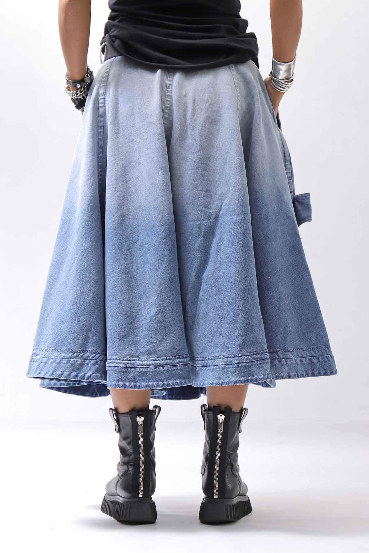 【RUNDHOLZ】 BIG POCKETS DENIM SKIRT _INDIGO STONEWASH