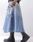 【RUNDHOLZ】 BIG POCKETS DENIM SKIRT _INDIGO STONEWASH