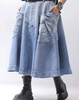 【RUNDHOLZ】 BIG POCKETS DENIM SKIRT _INDIGO STONEWASH