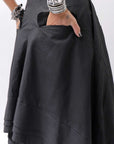 【RUNDHOLZ】 UNISEX BACK FLAP BALOON SARROUEL PANTS _BLACK GLOSS