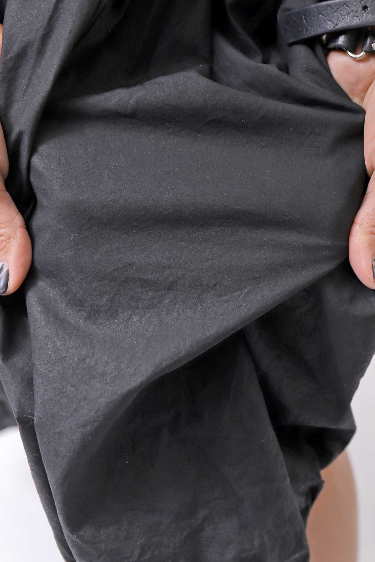 【RUNDHOLZ】 UNISEX BACK FLAP BALOON SARROUEL PANTS _BLACK GLOSS