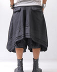 【RUNDHOLZ】 UNISEX BACK FLAP BALOON SARROUEL PANTS _BLACK GLOSS