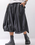 【RUNDHOLZ】 UNISEX BACK FLAP BALOON SARROUEL PANTS _BLACK GLOSS
