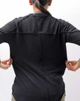 【thom/krom】 UNISEX SKIN COTTO DOUBLE LAYERED HALF SLEEVE TOP MTS921_BLACK