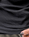 【thom/krom】 UNISEX SKIN COTTO DOUBLE LAYERED HALF SLEEVE TOP MTS921_BLACK