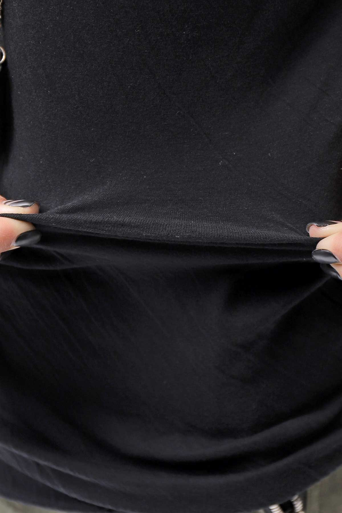 【thom/krom】 UNISEX SKIN COTTO DOUBLE LAYERED HALF SLEEVE TOP MTS921_BLACK